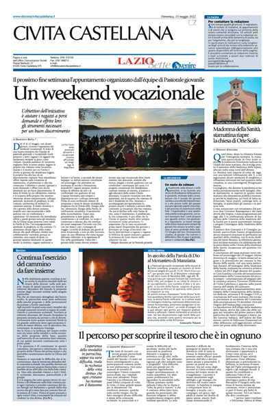 Avvenire - pagina diocesana del15/05/2022